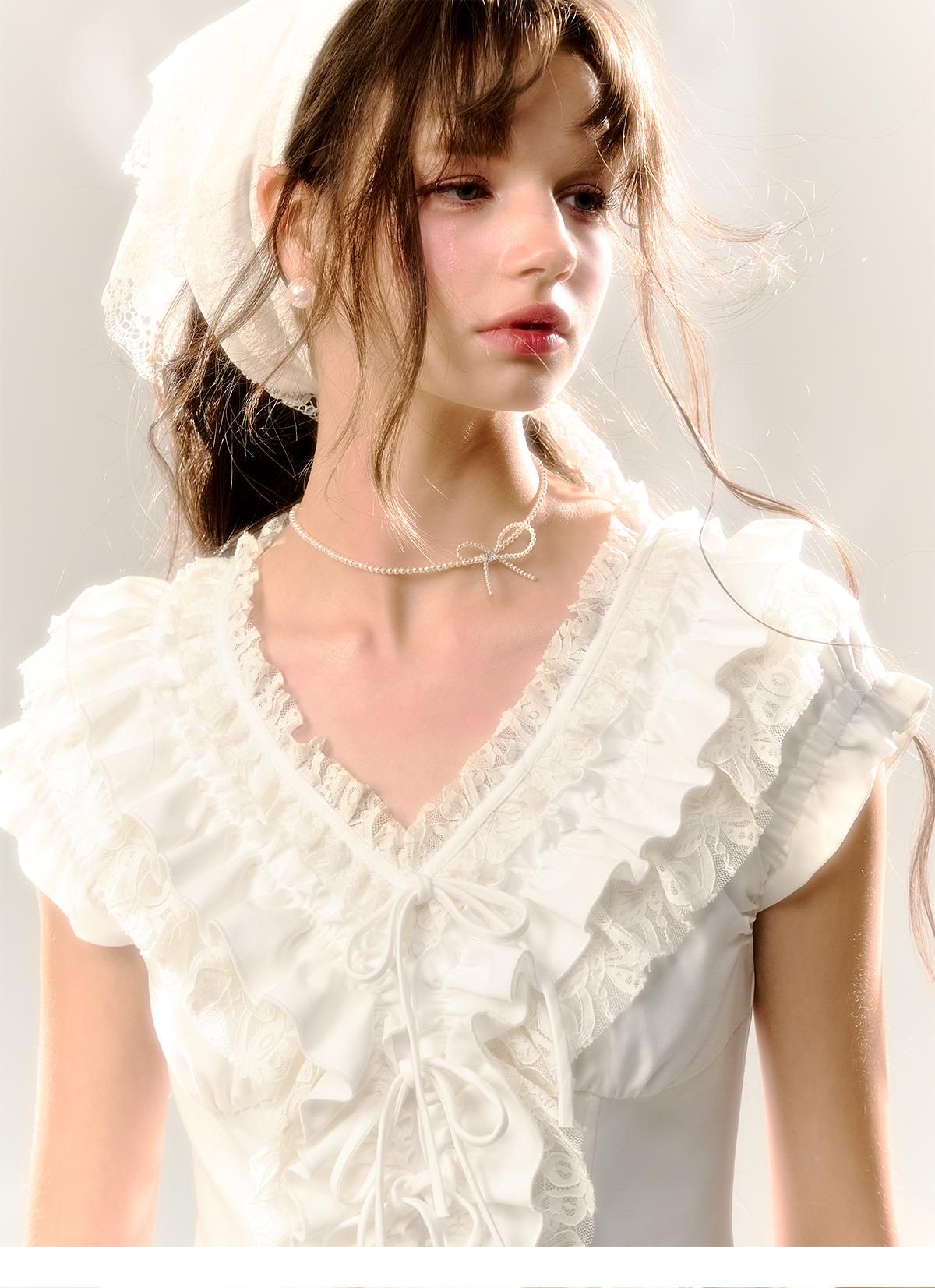 White Ruffle Victorian Cotton Summer Dress