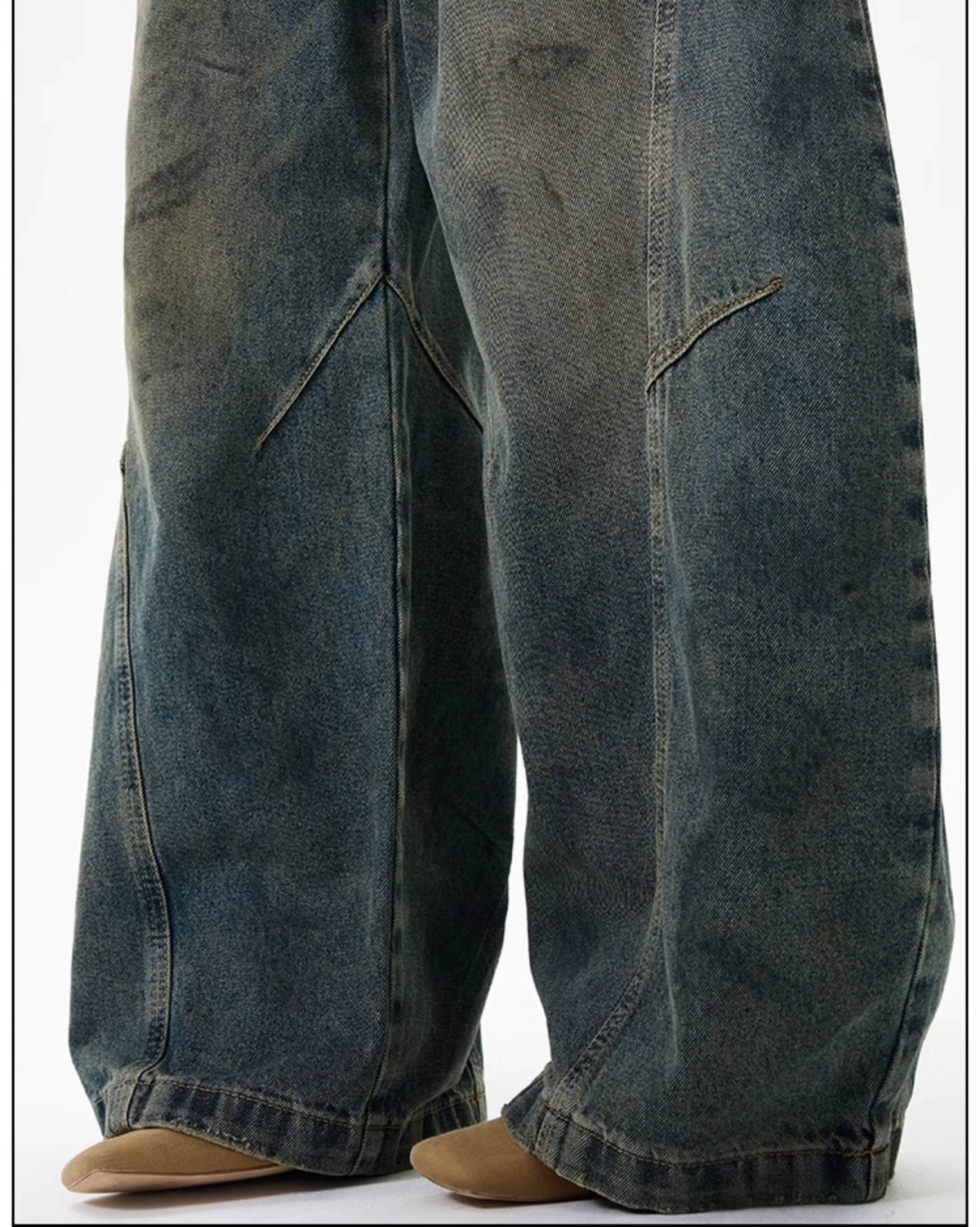 Vintage Wash Extreme Wide-Leg Jeans