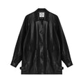 Black Retro-Style Eco-Friendly Pu Leather Moto Jacket