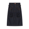 Denim Utility Pocket Midi Skirt