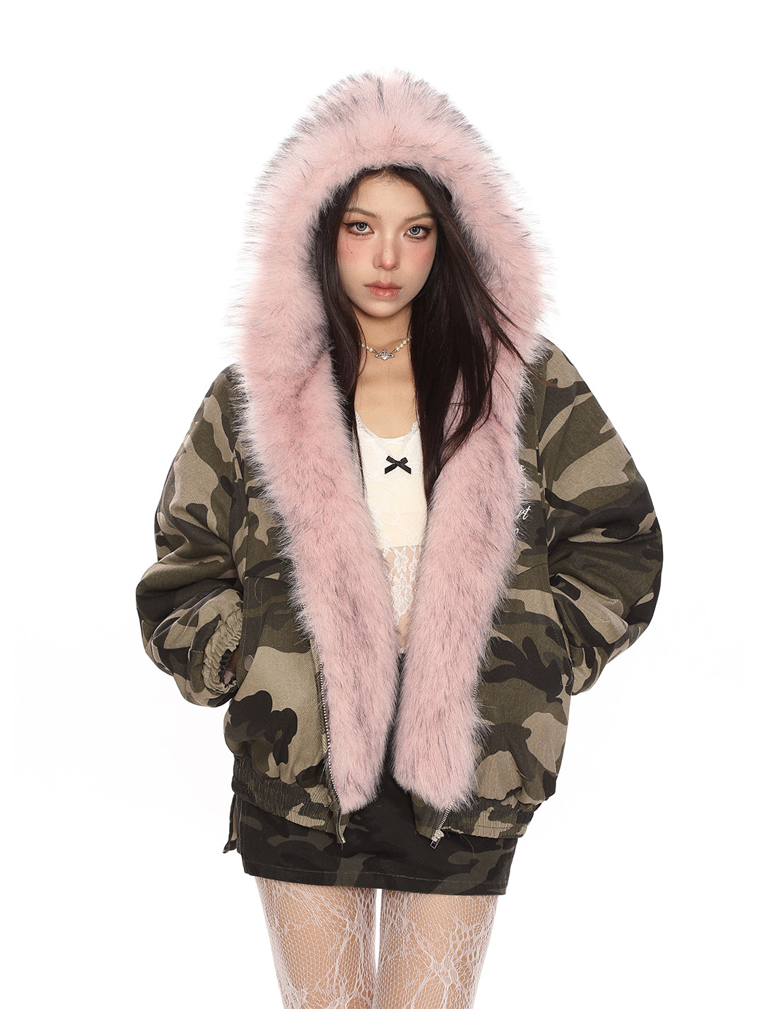 Reversible Faux-Fur Hooded Puffer Jacket