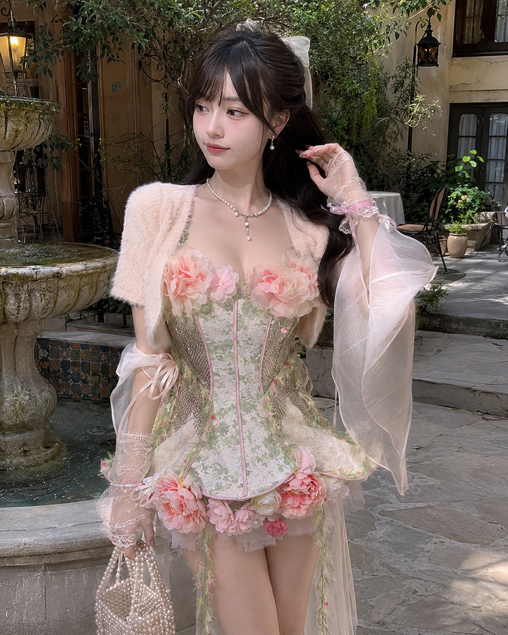 Garden Fairy Floral Dress Set