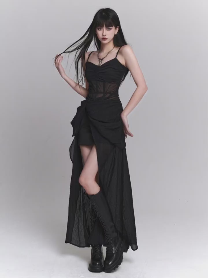 Elegant Black Slip Dress